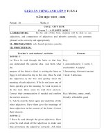 Tải Giáo án tiếng Anh lớp 9 Tuần 4 sách mới - Giáo án điện tử môn tiếng Anh 9 theo tuần