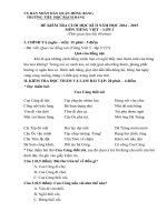 Tải Đề kiểm tra học kì 2 môn Tiếng Việt lớp 3 năm học 2014 - 2015 trường Tiểu học Bạch Đằng, Hải Phòng - Đề thi học kỳ 2 lớp 3 môn Tiếng Việt