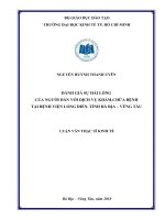 (Luận văn thạc sĩ) đánh giá sự hài lòng của người dân đối với dịch vụ khám, chữa bệnh tại bệnh viện huyện long điền 