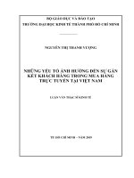 (Luận văn thạc sĩ) những yếu tố ảnh hưởng đến sự gắn kết khách hàng trong mua hàng trực tuyến tại việt nam 
