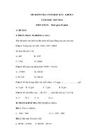 Tải Đề thi học kì 1 môn Toán lớp 4 trường tiểu học Nguyễn Thị Minh Khai, Krông Năng năm 2015 - 2016 - Đề thi học kì I môn Toán lớp 4 có đáp án