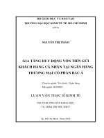 (Luận văn thạc sĩ) gia tăng huy động vốn tiền gửi khách hàng cá nhân tại ngân hàng thương mại cổ phần bắc á 