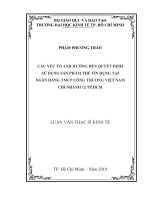 (Luận văn thạc sĩ) các yếu tố ảnh hưởng đến quyết định sử dụng sản phẩm thẻ tín dụng tại ngân hàng TMCP công thương việt nam chi nhánh 12 TP HCM 
