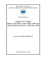 (Luận văn thạc sĩ) nghiên cứu nghèo theo cách tiếp cận đa chiều trên địa bàn huyện duyên hải – tỉnh trà vinh 