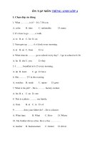 Tải Ôn tập Tiếng Anh lớp 4 năm học 2018 - 2019 - Bài tập Tiếng Anh lớp 4