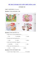 Tải Đề thi Tiếng Anh lớp 5 học kì 2 trường Tiểu học Phú Thượng 1 - Đề thi môn Tiếng Anh lớp 5 học kỳ 2 theo thông tư 22 có đáp án