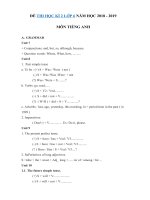 Tải Ôn thi học kì 2 lớp 6 môn Tiếng Anh năm học 2018 - 2019 - Đề cương ôn tập học kì 2 môn Tiếng Anh lớp 6 chương trình mới