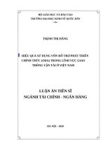 Hiệu quả sử dụng vốn hỗ trợ phát triển chính thức (ODA) trong lĩnh vực giao thông vận tải ở việt nam 