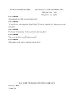 Tải Đề thi học kì 1 môn Công nghệ lớp 6 Phòng GD&ĐT Bình Thạnh, TP.HCM năm học 2015 - 2016 - Đề thi hết học kì 1 lớp 6 môn Công Nghệ có đáp án