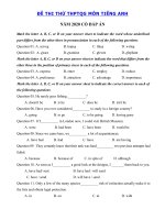 Tải Đề thi thử tốt nghiệp THPT 2020 môn Anh số 3 - Đề thi THPT Quốc Gia 2020 môn tiếng Anh có đáp án