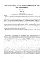 (Luận văn thạc sĩ) the effects of leadership behaviors on employee satisfaction and loyalty in the hospitality industry 