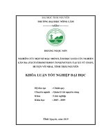 Nghiên cứu một số đặc điểm lâm học loài cây nghiến gân ba (excentrodendron tonkinensis) nhằm góp phần bảo tồn và phát triển nguồn gen cây rừng quý, hiếm tại xã vũ chấn, huyện võ nhai, tỉnh thái nguyên 