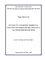 Kỹ năng tư vấn hướng nghiệp của giáo viên chủ nhiệm cho học sinh lớp 12 tại thành phố hồ chí minh 