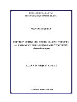 (Luận văn thạc sĩ) cải thiện sinh kế cho các hộ gia đình thuộc dự án tái định cư triều cường tại huyện phù mỹ, tỉnh bình định 