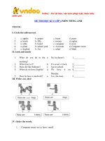 Tải Bộ đề thi học kì 1 lớp 4 môn Tiếng Anh năm học 2018 - 2019 - Ôn thi học kì 1 môn Tiếng Anh lớp 4 chương trình mới