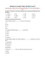 Tải Đề kiểm tra 15 phút Tiếng Anh lớp 6 Unit 5 - Kiểm tra 15 phút Unit 5 Tiếng Anh lớp 6 có đáp án