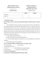 Tải Đề kiểm tra 45 phút học kỳ 2 môn Tiếng Anh lớp 9 trường THCS Chư Quynh, Đắk Lắk năm học 2015 - 2016 - Đề thi tiếng Anh lớp 9 học kỳ 2 có file nghe và đáp án