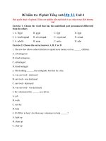 Tải Đề kiểm tra 15 phút Tiếng Anh lớp 11 Unit 4 hệ 7 năm - Tiếng Anh lớp 11 Unit 4: Volunteer Work