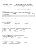 Tải Đề thi học kỳ 2 môn Tiếng Anh lớp 7 Phòng GD-ĐT Tam Đảo, Vĩnh Phúc năm học 2015 - 2016 - Đề kiểm tra học kì 2 môn tiếng Anh lớp 7 năm 2016