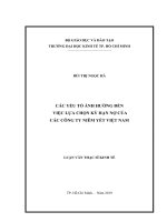 (Luận văn thạc sĩ) các yếu tố ảnh hưởng đến việc lựa chọn kỳ hạn nợ của các công ty niêm yết việt nam 
