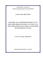 (Luận văn thạc sĩ) hoàn hiện quản trị kênh phân phối các sản phẩm thiết bị điện panasonic của công ty cổ phần thiết bị điện phước thạnh tại thành phố hồ chí minh đến năm 2020 