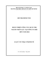 (Luận văn thạc sĩ) hoàn thiện công tác quản trị nguồn nhân lực tại công ty d2d đến năm 2022 