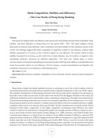 (Luận văn thạc sĩ) bank competition, stability and efficiency – the case study of hong kong banking 