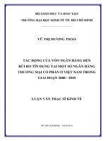 (Luận văn thạc sĩ) tác động của vốn ngân hàng đến rủi ro tín dụng tại một số ngân hàng thương mại cổ phần ở việt nam trong giai đoạn 2008   2018 