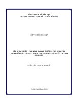 (Luận văn thạc sĩ) xây dựng chiến lược kinh doanh thiết bị ứng dụng GPS cho xe ô tô của công ty TNHH ứng dụng bản đồ việt – vietmap (2020   2023) 