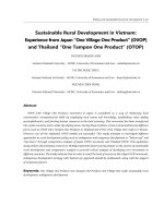 (Luận văn thạc sĩ) sustainable rural development in vietnam experience from japan “one village one product” (OVOP) and thailand “one tampon one product” (OTOP) 