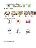 Tải Đề thi môn Tiếng Anh lớp 3 học kì 2 có đáp án trường TH Hưng Thạnh 1 - Đề thi học kì 2 lớp 3 môn Tiếng Anh có file nghe + đáp án