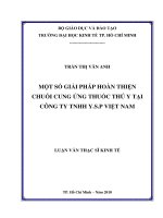 (Luận văn thạc sĩ) một số giải pháp hoàn thiện chuỗi cung ứng thuốc thú y tại công ty TNHH y s p việt nam 