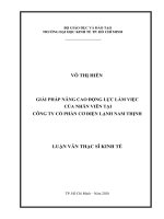 (Luận văn thạc sĩ) giải pháp nâng cao động lực làm việc của nhân viên tại công ty cổ phần cơ điện lạnh nam thịnh 