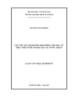 (Luận văn thạc sĩ) các yếu tố ảnh hưởng đến dòng vốn đầu tư trực tiếp nước ngoài tại các nước asean 