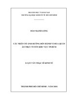 (Luận văn thạc sĩ) các nhân tố ảnh hưởng đến hành vi mua quần áo trực tuyến khu vực thành phố hồ chí minh 