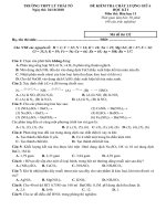 Tải Đề thi giữa học kì 1 lớp 11 môn Hóa học năm 2018 - 2019 trường THPT Lý Thái Tổ - Bắc Ninh - Đề kiểm tra giữa học kì 1 Hóa học 11 có đáp án