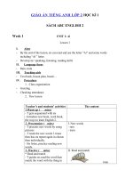 Tải Giáo án Tiếng Anh lớp 2 học kì 1 ABC English 2 - Giáo án cả năm môn Tiếng Anh 2 ABC English 2