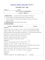 Tải Giáo án tiếng Anh lớp 9 Tuần 3 sách mới - Giáo án điện tử môn tiếng Anh 9 theo tuần