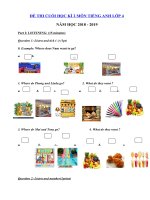 Tải Đề thi học kì 2 môn Tiếng Anh lớp 4 trường Tiểu học số 2 Hoài Tân năm học 2018 - 2019 - Đề thi môn Tiếng Anh lớp 4 học kỳ 2 theo thông tư 22 có đáp án