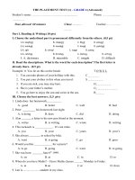 Tải Đề thi học kì 1 lớp 4 môn tiếng Anh theo chương trình Bộ giáo dục - Đề thi học kì 1 lớp 4 môn tiếng Anh