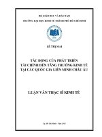 (Luận văn thạc sĩ) tác động của phát triển tài chính đến tăng trưởng kinh tế tại các quốc gia liên minh châu âu 