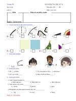 Tải Đề thi học kì 2 lớp 4 môn tiếng Anh trường Tiểu học An Thượng A, Hà Nội có file nghe - Đề thi học kì 2 lớp 4 môn tiếng Anh