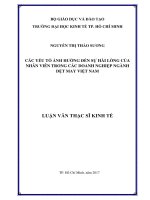 (Luận văn thạc sĩ) các yếu tố ảnh hưởng đến sự hài lòng của người lao động trong các doanh nghiệp ngành dệt may việt nam 