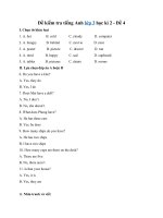 Tải Đề kiểm tra tiếng Anh lớp 3 học kì 2 năm học 2019-2020 - Đề 4 - Đề thi học kỳ 2 tiếng Anh lớp 3 có đáp án