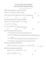 Tải Câu hỏi trắc nghiệm có đáp án môn Toán lớp 12: Nguyên hàm - tích phân - Bài tập trắc nghiệm môn Toán lớp 12 có đáp án