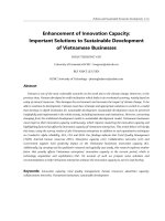 (Luận văn thạc sĩ) enhancement of innovation capacity important solutions to sustainable development of vietnamese businesses 
