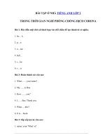 Tải Bài tập ở nhà môn tiếng Anh lớp 2 trong thời gian nghỉ phòng chống dịch Corona - Ôn tập tiếng Anh 2 có đáp án