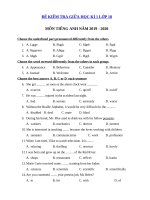 Tải Đề thi giữa kì 1 lớp 10 môn tiếng Anh năm 2019 - 2020 - Đề kiểm tra tiếng Anh 10 mới