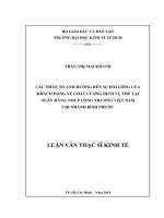(Luận văn thạc sĩ) các nhân tố ảnh hưởng đến sự hài lòng của khách hàng về chất lượng dịch vụ thẻ tại ngân hàng TMCP công thương việt nam chi nhánh bình phước 