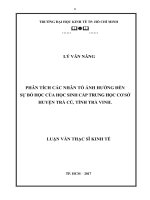 (Luận văn thạc sĩ) phân tích các nhân tố ảnh hưởng đến sự bỏ học của học sinh trung học cơ sở huyện trà cú, tỉnh trà vinh 
